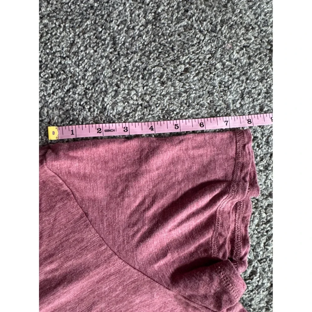 Jessica Simpson V-Neck Tee Women XL‎ Pink Heathered Short Sleeve Relaxed Soft